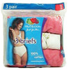 Ladies' Colored Cotton Briefs 3-Pack Underwear - Size 8, Assorted Thumbnail Image