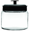Montana Jar / Canister w/Black Lid - Clear/Black, 64 oz Thumbnail Image
