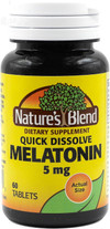 Nature's Blend Melatonin 5 mg - 60 Tablets Thumbnail Image