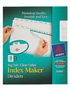Avery (11491) 8 "Big Tab" Print & Apply Clear Label Dividers - 1 Set Thumbnail Image