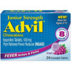 Advil Fever Reducer/Pain Reliever Chewable Tablets Junior Strength Grape Flavored - 24 ct Thumbnail Image