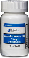 Reliable 1 Diphenhydramine HCI 25mg Antihistamine 100 caplets Thumbnail Image