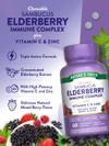 Nature's Truth Sambucus Black Elderberry Immune Complex + Vitamin C Zinc Mixed Berry Flavor - 60 Chewable Tablets Thumbnail Image