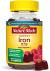 Nature Made Iron 18 mg with Vitamin C Gummies Raspberry - 60 ct Thumbnail Image