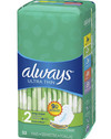 Always Ultra Thin Pads Long Super Size 2 - 32 ct (Pack of 3) Thumbnail Image
