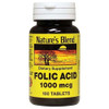 Nature's Blend Folic Acid 1000 mcg Tablets - 100 ct Thumbnail Image
