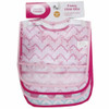 Luvable Friends Water Resistant Bibs with Crumb Catcher Pocket, Flamingo - 4 Count Thumbnail Image