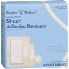 Foster & Thrive Antibacterial Sheer Adhesive Bandages Benzalkonium Chloride 0.1% Assorted Sizes - 80 count Thumbnail Image