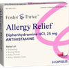 Foster & Thrive Allergy Relief Diphenhydramine HCl 25 mg Capsules - 24 count Thumbnail Image