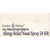 Foster & Thrive Allergy Relief Nasal Spray 24 HR Fluticasone Propionate (Glucocorticoid) 50 mcg Per Spray Thumbnail Image