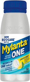 Mylanta One Antacid + Anti-Gas Chewable Tablets Lemon Mint - 50 ct Thumbnail Image
