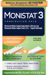 MONISTAT 3 Vaginal Antifungal Suppositories Combination Pack - 3 ct Thumbnail Image