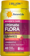 RenewLife Women's Care Probiotics + Prebiotics - 48 Gummies Cherry Thumbnail Image
