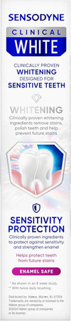 Sensodyne Clinical White Stain Protector Toothpaste for Sensitive Teeth and Cavity Prevention - 3.4 oz Thumbnail Image