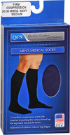 QCS Men's Medical Legwear Socks Firm, Navy Medium - 1 pr Thumbnail Image