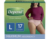 Depend Fit-Flex Underwear for Women Large Maximum Absorbency - 2 Packs of 17 ct