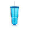 Drinkware Double Wall Insulated Skinny Acrylic Tumblers with Straw and Lid Assorted Colors - 24 oz