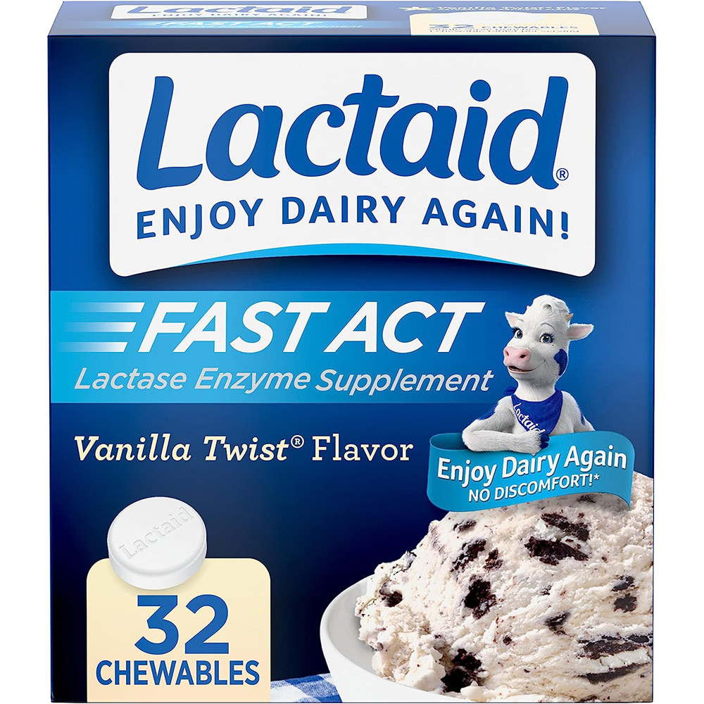 Lactaid Fast Act Chewable Vanilla Twist Flavor 32 Tablets The Online Drugstore