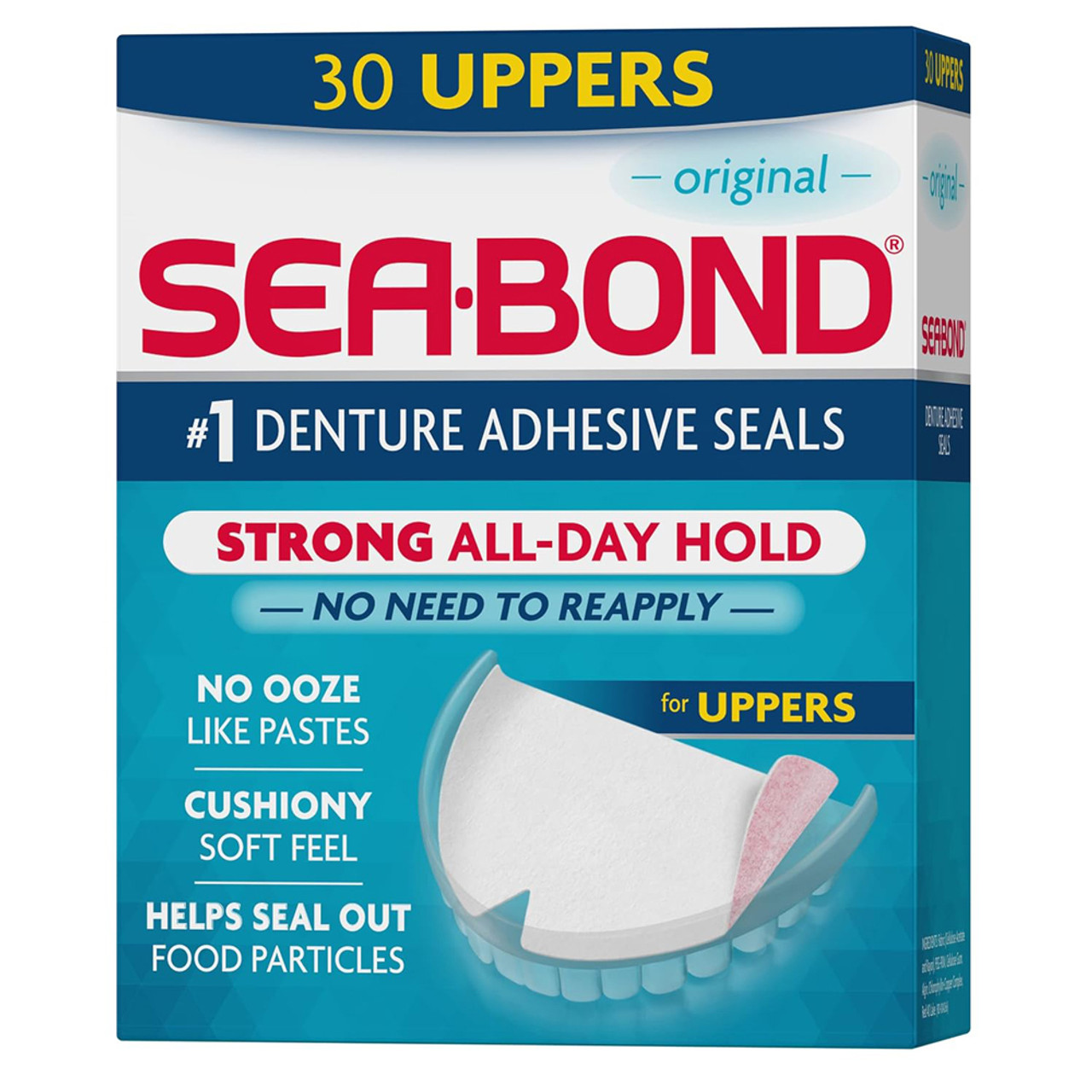 Sea Bond Denture Adhesive Wafers, Uppers, Original - 15 uppers