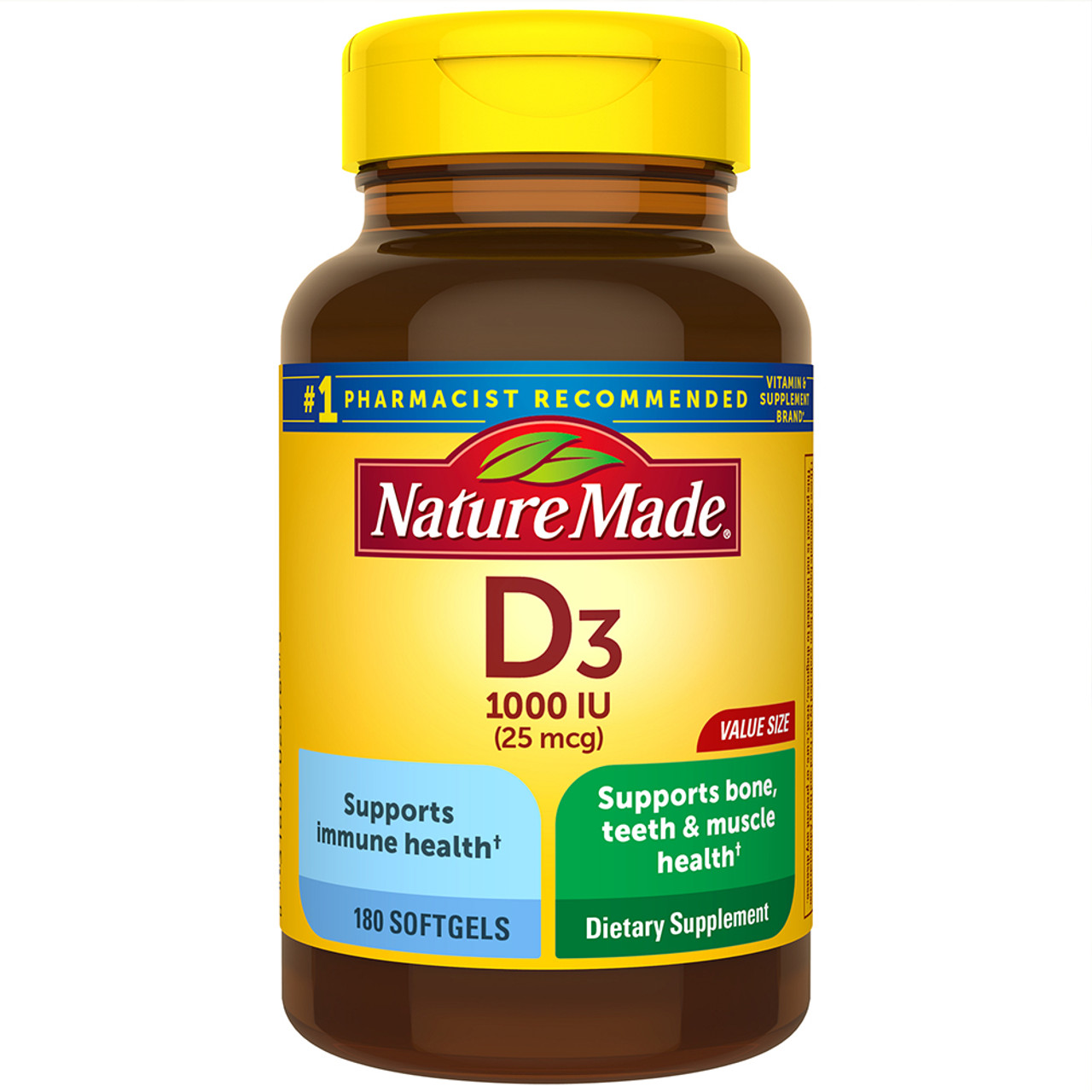 Nature Made Vitamin D3 1000 IU - 180 Liquid Softgels - The Online