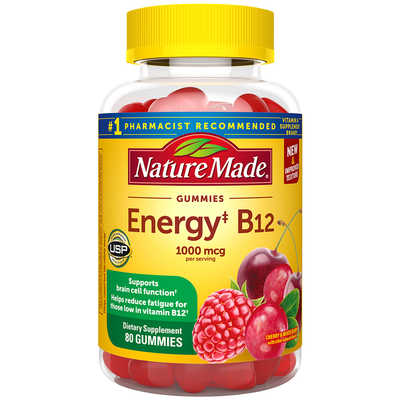 Nature Made Energy B12 1000 mcg Serving Dietary Supplement Adult Gummies Cherry & Wild Berries - 80 - The Online Drugstore ©