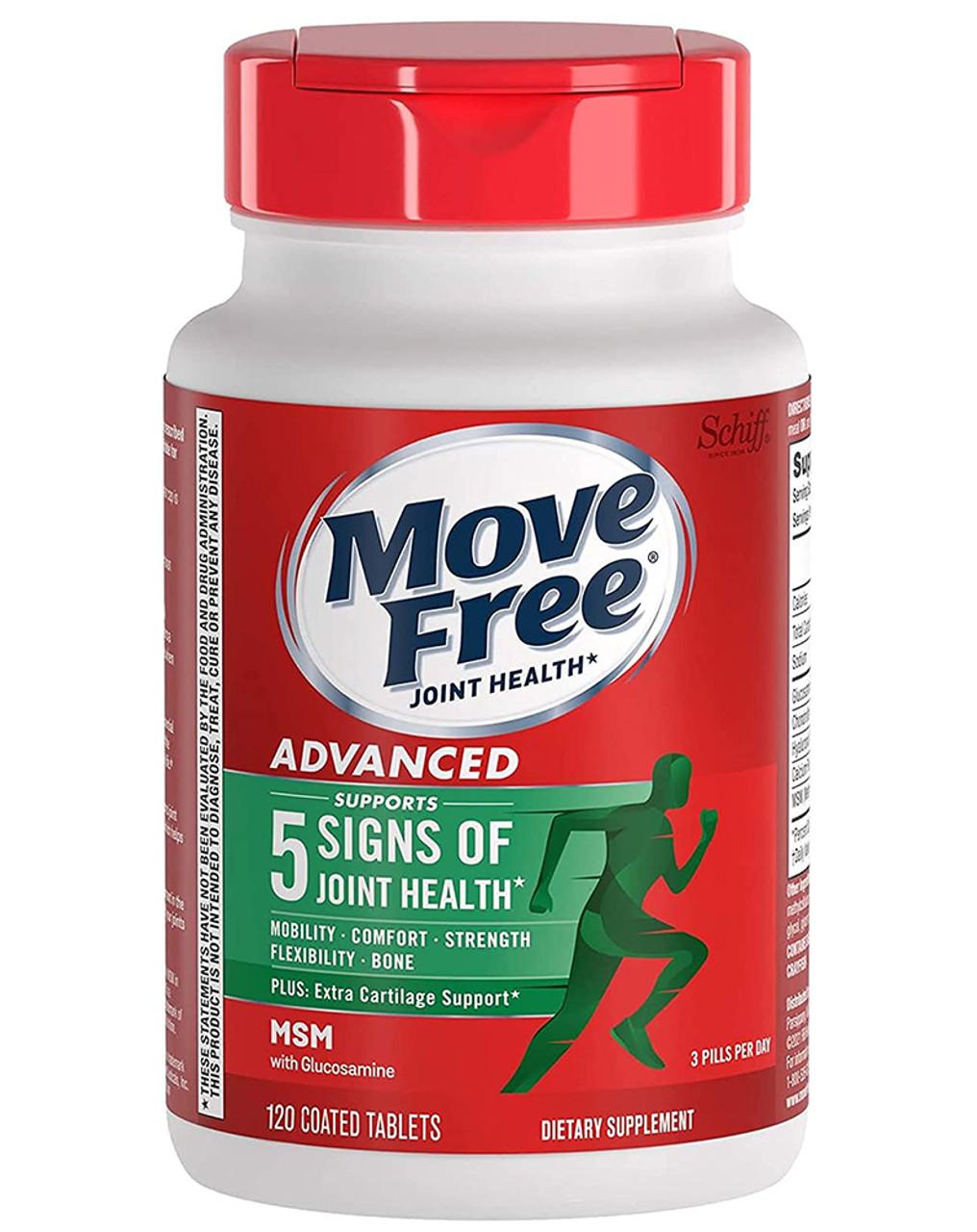 Move Free Triple Strength Glucosamine Chondroitin Joint Supplement with Uniflex and Hyaluronic Acid, Tablets - 80 Count