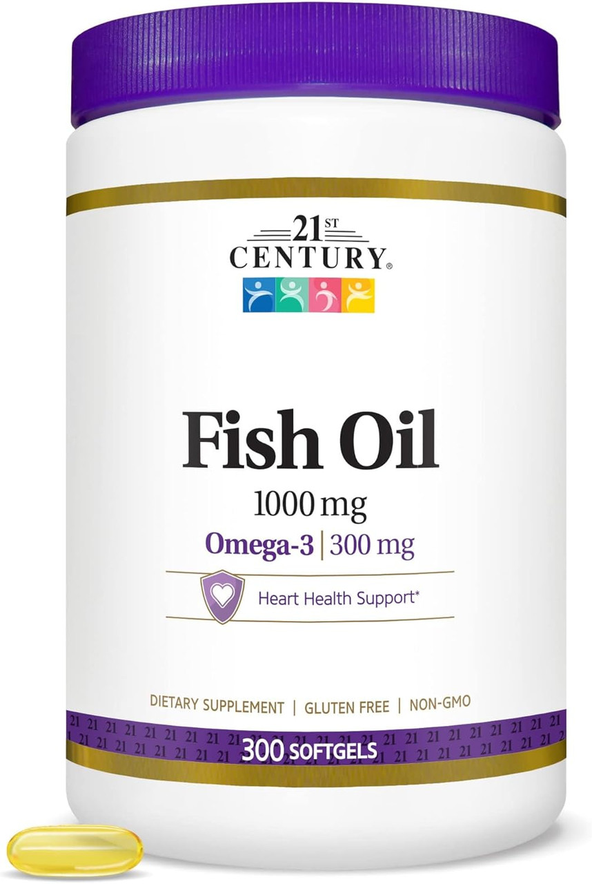 21st Century Fish Oil 1000 mg - Omega-3 - 300 Softgels - The Online  Drugstore ©