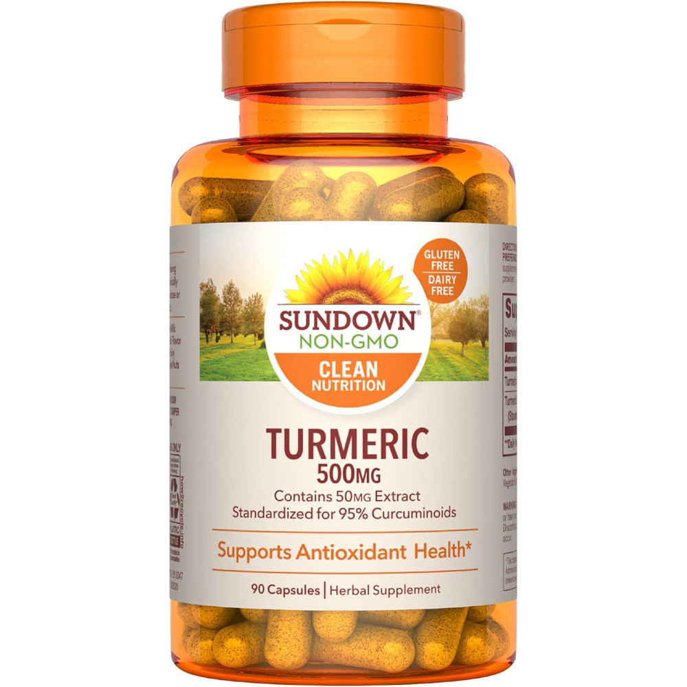 Sundown Naturals Turmeric 500 mg Herbal Supplements Capsules 90 ct
