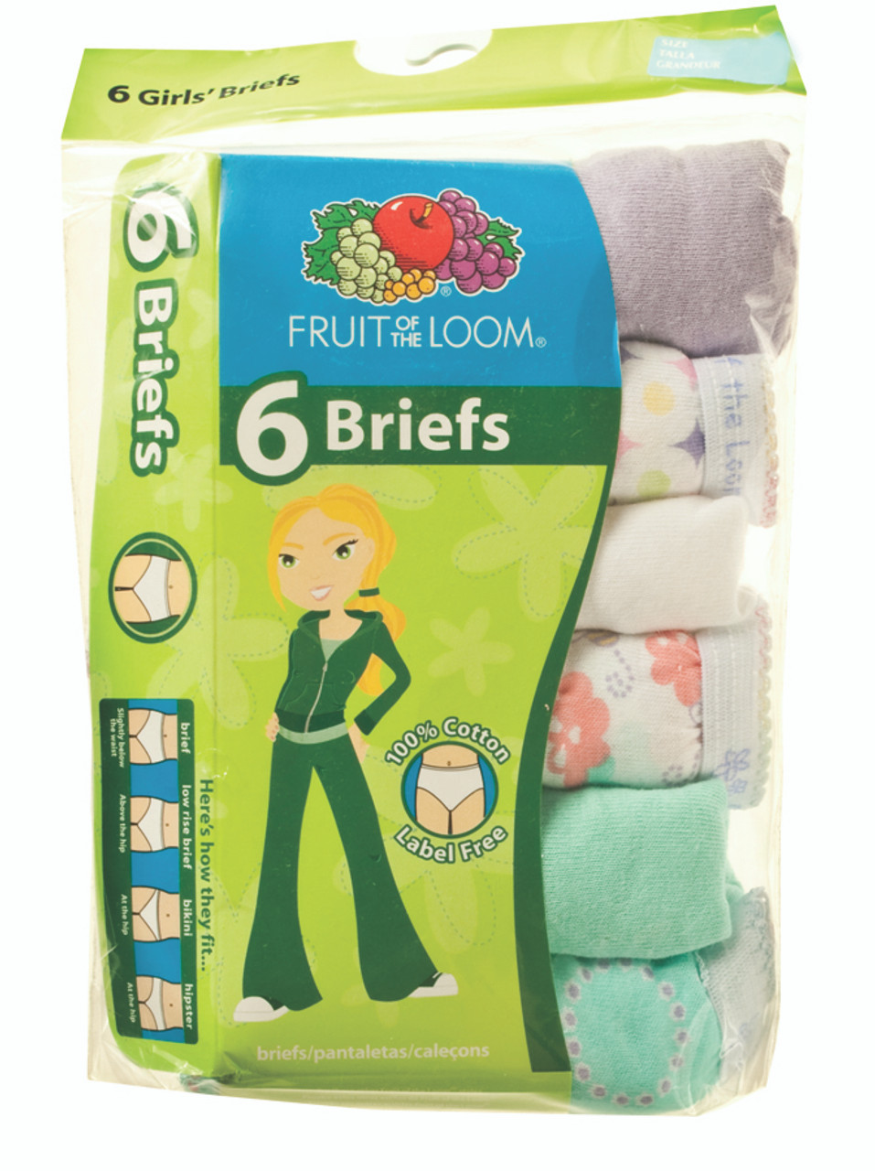 Girls Assorted Cotton Briefs 6-Pack - Size 14, Assorted - The Online  Drugstore ©