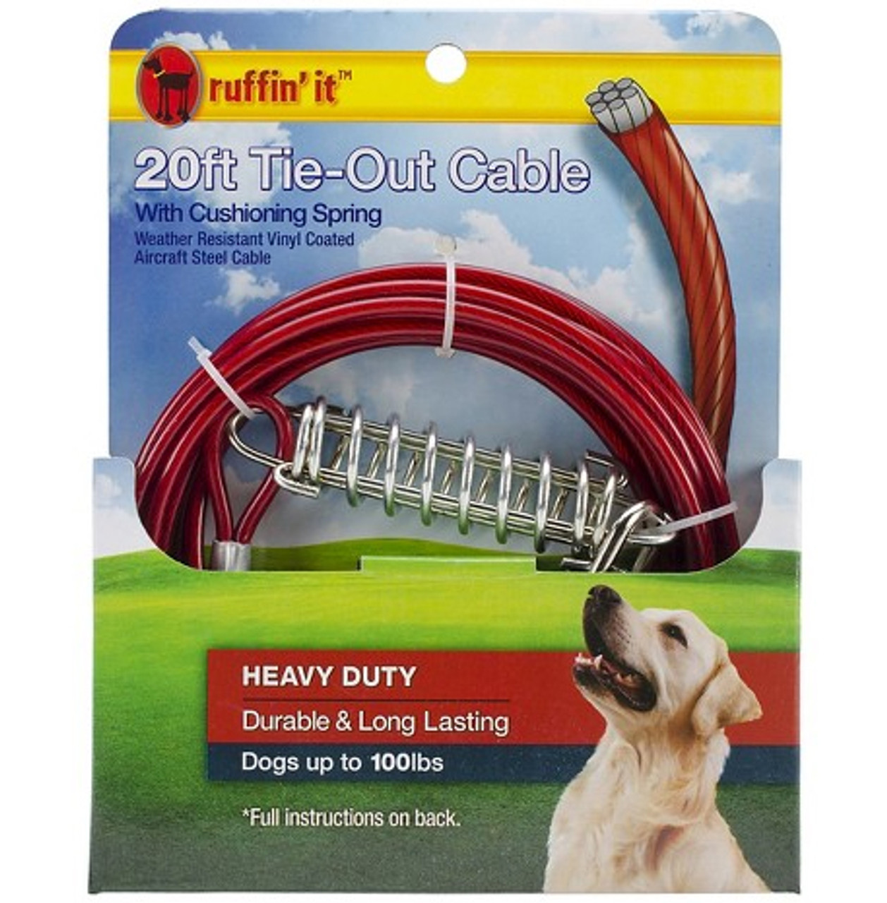 how to use a dog tie out cable