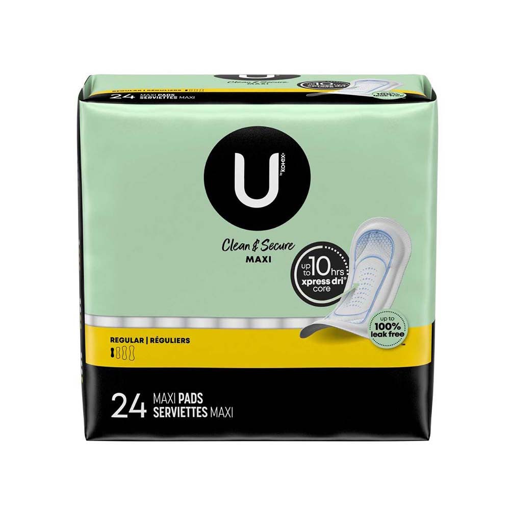 U By Kotex Security Maxi Pads Regular 6 Pks Of 24 The Online Drugstore C