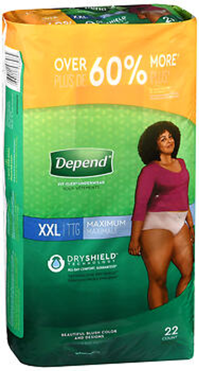 Depend Fit-Flex Underwear for Women XXL Maximum Absorbency - 2 pks