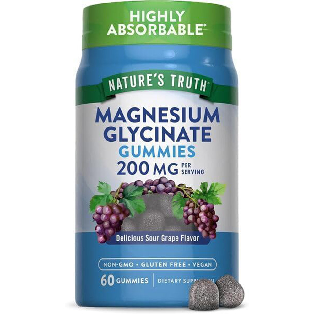 Nature's Truth Magnesium Glycinate Gummies, Natural Grape Flavor