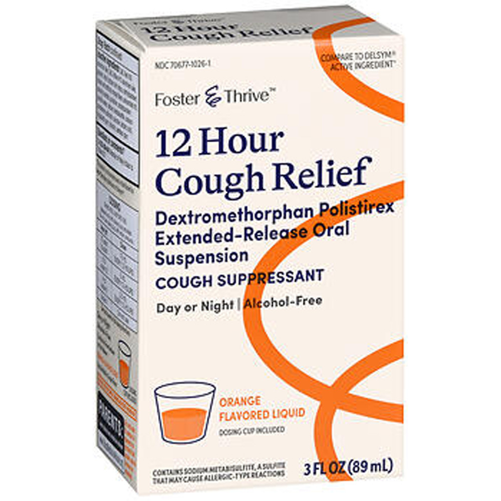 Foster & Thrive 12 Hour Cough Relief Dextromethorphan Polistirex