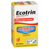 Ecotrin Safety Coated Aspirin 325 mg Regular Strength Pain Reliever - 300 Tablets
