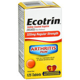 Ecotrin Safety Coated Aspirin 325mg Regular Strength - 125 Tablets