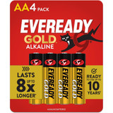 Eveready Gold Alkaline Batteries AA - 4 ct