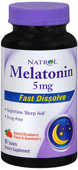 Natrol Melatonin 5 mg Fast Dissolve Strawberry Flavor - 90 Tablets