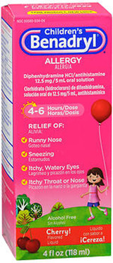 Benadryl Children's Allergy Liquid Cherry - 4 oz