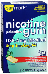Sunmark Nicotine Polacrilex Gum 4 mg Mint - 110 ct