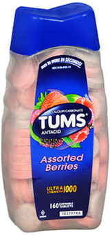 TUMS Ultra Strength 1000 Chewable Tablets Assorted Berries - 160 ct