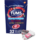 TUMS Chewy Delights Ultra Strength Soft Chews Very Cherry - 32 ct