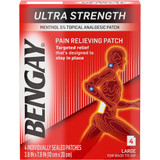 Bengay Ultra Strength Pain Relieving Patch, Large for Back to Hip - 4 Each