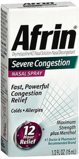 Afrin Severe Congestion Maximum Strength Nasal Spray Plus Menthol - .5 oz
