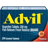 Advil Ibuprofen Pain Reliever/Fever Reducer, 200 mg Coated Tablets - 24 ct