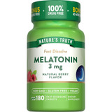 Nature's Truth Melatonin 3 mg Fast Dissolve Tabs Natural Berry Flavor - 180 ct