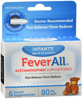 FeverAll Infants' Acetaminophen Suppositories, 80 mg - 6 ea.