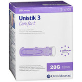 Unistik 3 Comfort, Safety Lancets  - 100 single-use safety lancets