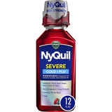 Vicks NyQuil Severe Cold & Flu Liquid Berry Flavor - 12 oz