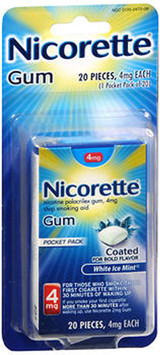 Nicorette Nicotine Polacrilex Gum 4 mg White Ice Mint - 20 ct